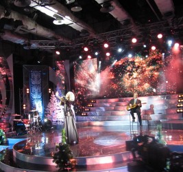 Christmas nativity scene on First National Channel